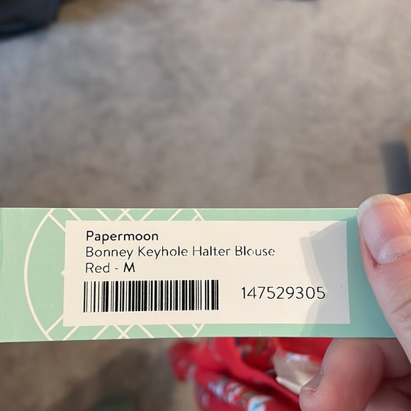 Red keyhole halter blouse from Papermoon Women’s Medium New With Tags - Picture 5 of 5